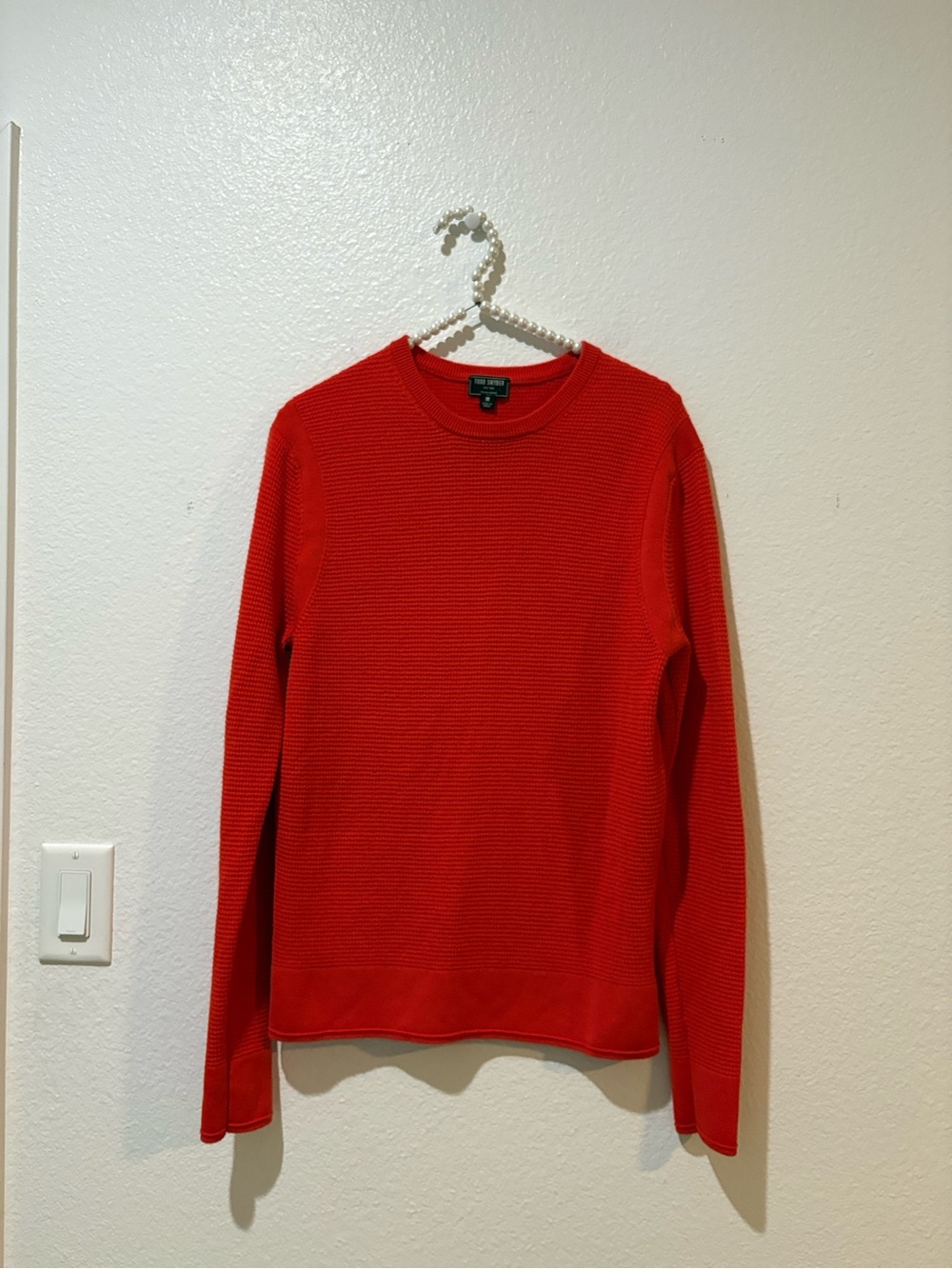 Todd Snyder Red Orange Medium Merino Wool Crewneck Sweater